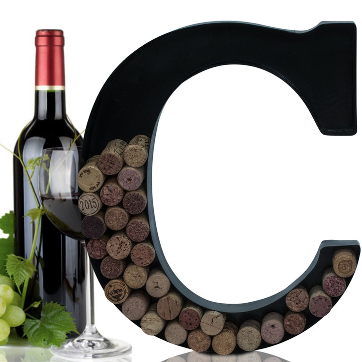 Metal Letter Wine Cork Keepsake Saver & Holder Monogram w/Free Wall Mount Kit A-Z Decor 12" x 7" x 1.75"