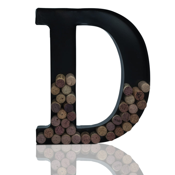Metal Letter Wine Cork Keepsake Saver & Holder Monogram w/Free Wall Mount Kit A-Z Decor 12" x 7" x 1.75"