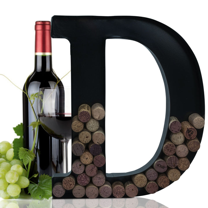Metal Letter Wine Cork Keepsake Saver & Holder Monogram w/Free Wall Mount Kit A-Z Decor 12" x 7" x 1.75"
