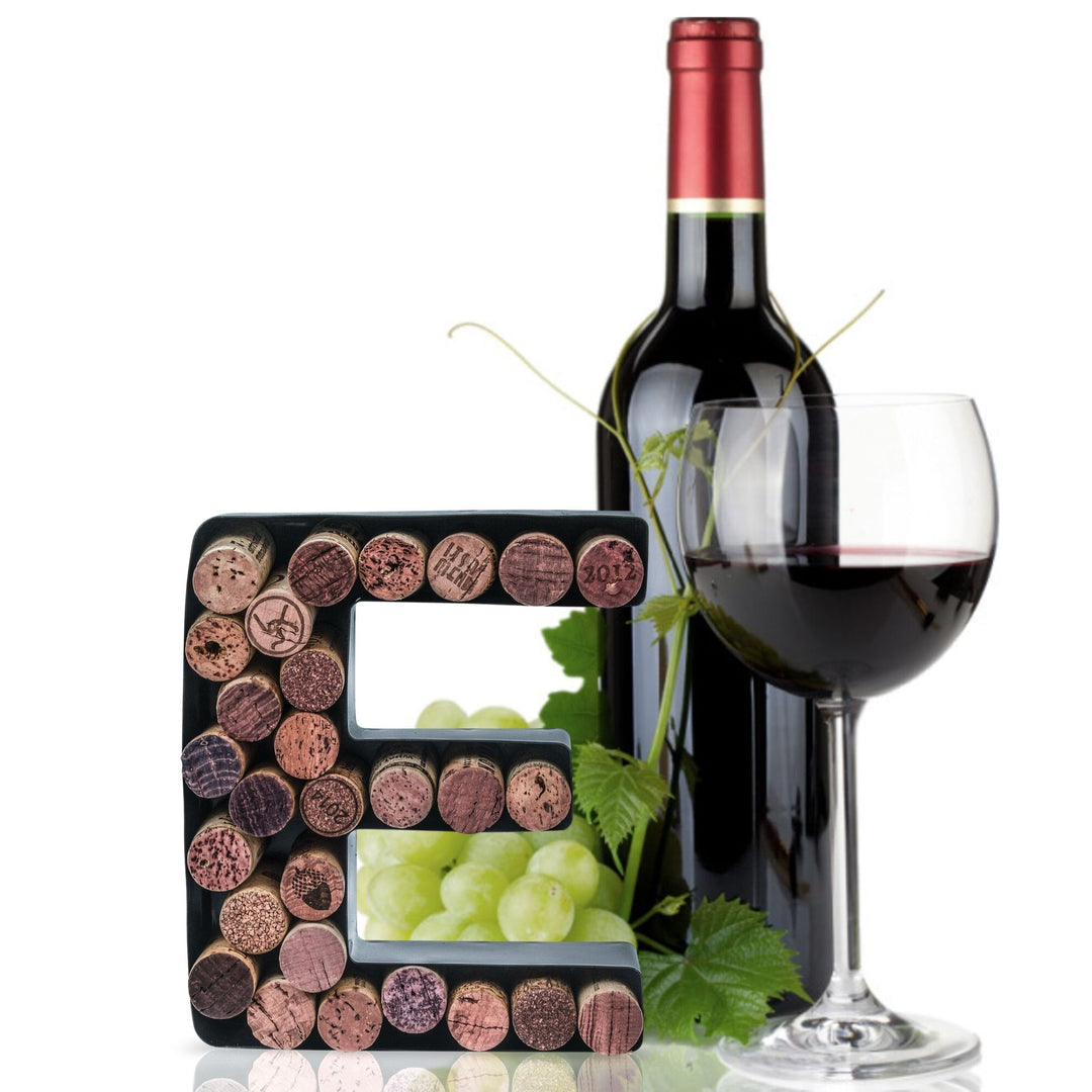 Made Easy Kit Wine Cork Holder Decorative Metal Monogram Letter for Wine Corks - Easy Mount kit Included 7" x 5.5" x 2"