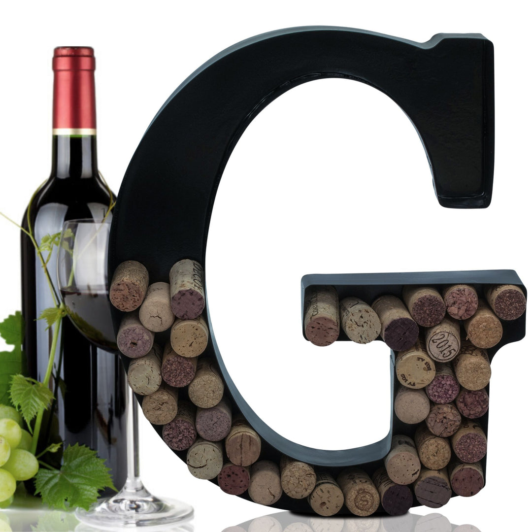 Metal Letter Wine Cork Keepsake Saver & Holder Monogram w/Free Wall Mount Kit A-Z Decor 12" x 7" x 1.75"