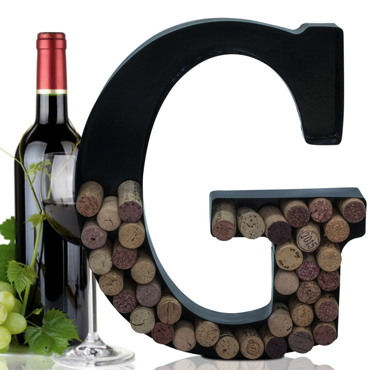 Metal Letter Wine Cork Keepsake Saver & Holder Monogram w/Free Wall Mount Kit A-Z Decor 12" x 7" x 1.75"