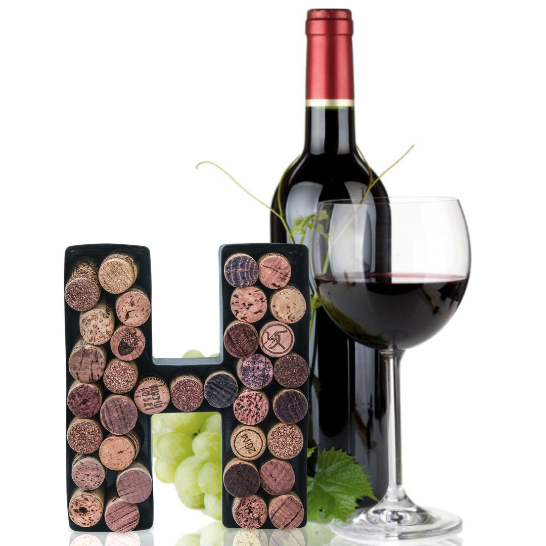 Made Easy Kit Wine Cork Holder Decorative Metal Monogram Letter for Wine Corks - Easy Mount kit Included 7" x 5.5" x 2"