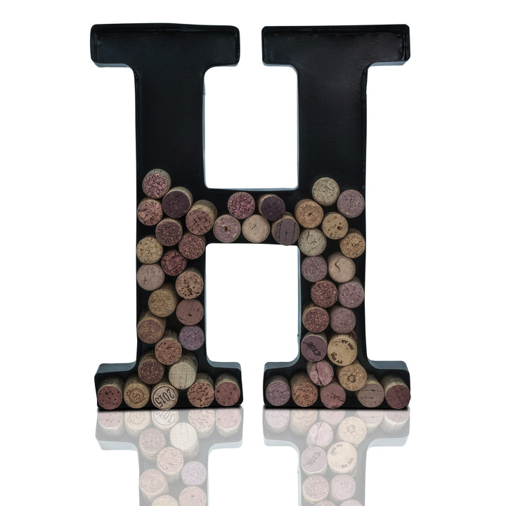 Metal Letter Wine Cork Keepsake Saver & Holder Monogram w/Free Wall Mount Kit A-Z Decor 12" x 7" x 1.75"
