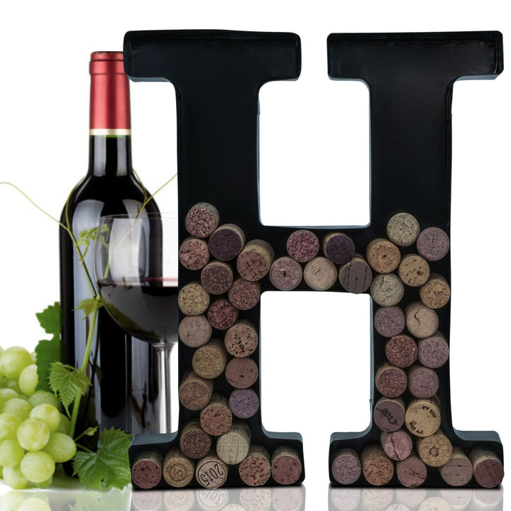 Metal Letter Wine Cork Keepsake Saver & Holder Monogram w/Free Wall Mount Kit A-Z Decor 12" x 7" x 1.75"