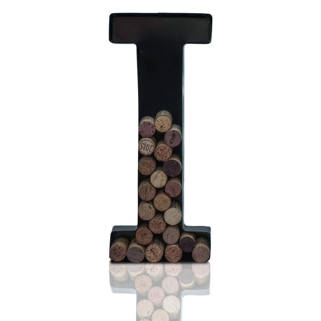 Metal Letter Wine Cork Keepsake Saver & Holder Monogram w/Free Wall Mount Kit A-Z Decor 12" x 7" x 1.75"