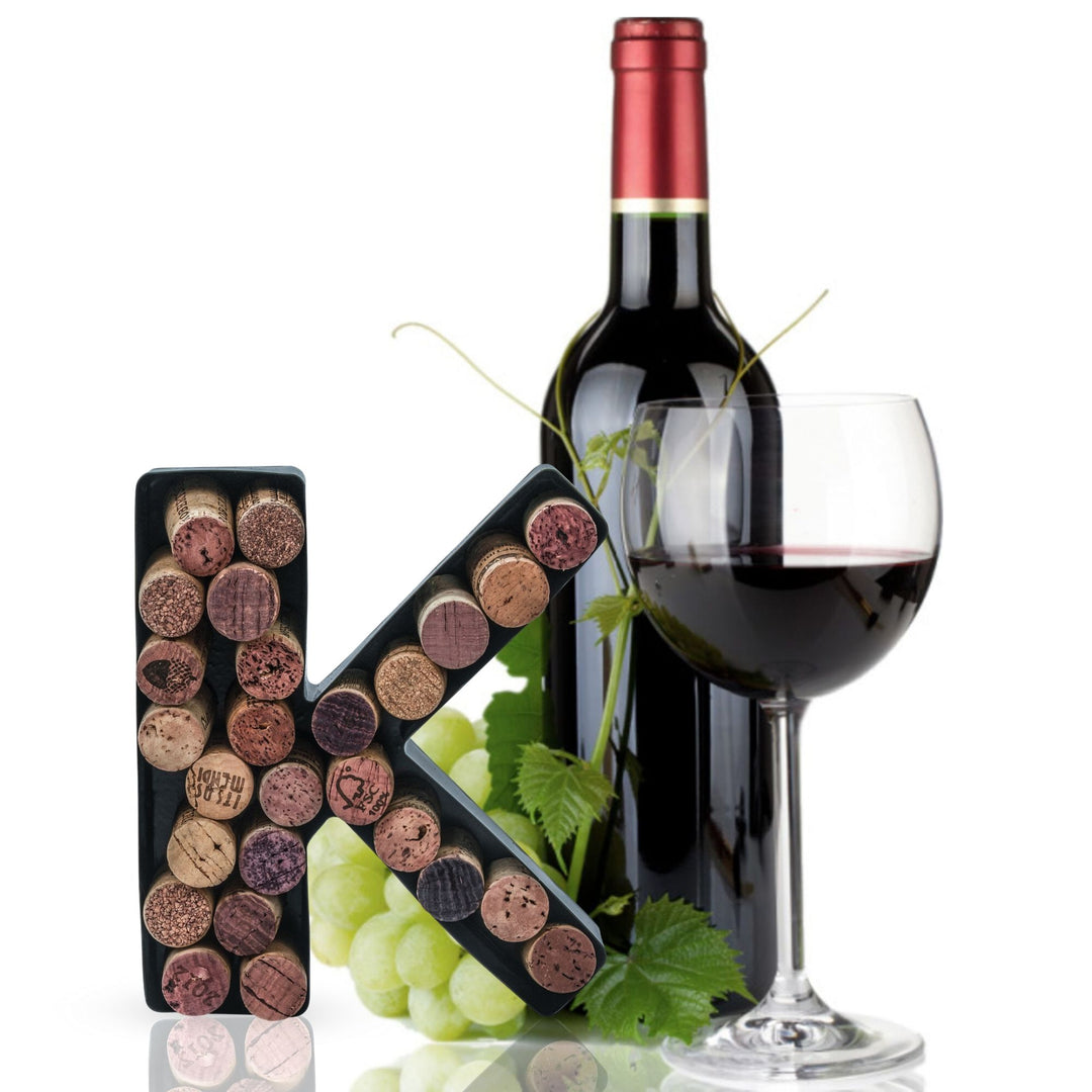 Made Easy Kit Wine Cork Holder Decorative Metal Monogram Letter for Wine Corks - Easy Mount kit Included 7" x 5.5" x 2"