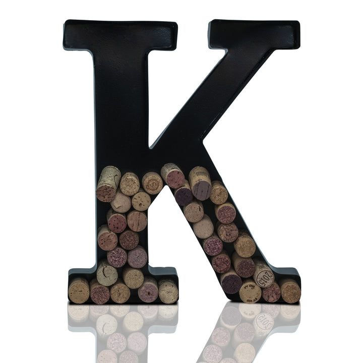 Metal Letter Wine Cork Keepsake Saver & Holder Monogram w/Free Wall Mount Kit A-Z Decor 12" x 7" x 1.75"