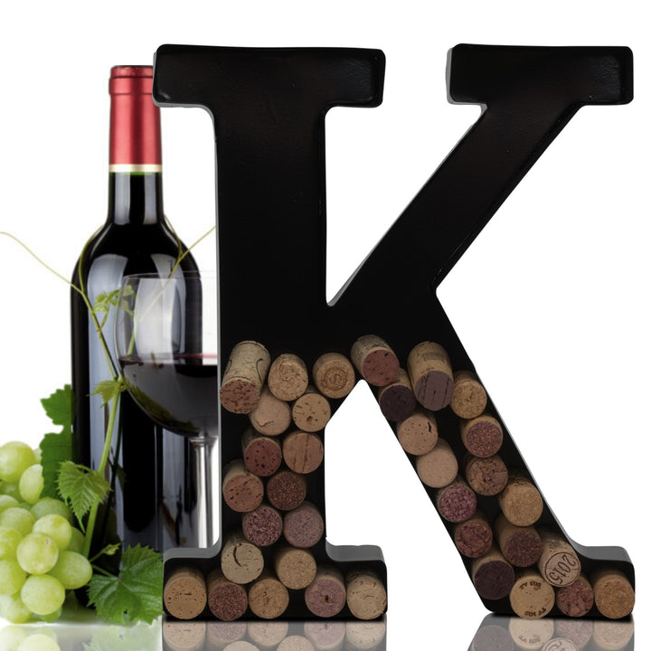 Metal Letter Wine Cork Keepsake Saver & Holder Monogram w/Free Wall Mount Kit A-Z Decor 12" x 7" x 1.75"