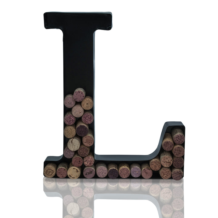 Metal Letter Wine Cork Keepsake Saver & Holder Monogram w/Free Wall Mount Kit A-Z Decor 12" x 7" x 1.75"