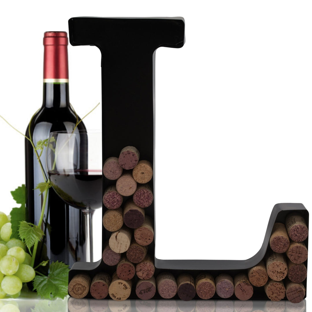 Metal Letter Wine Cork Keepsake Saver & Holder Monogram w/Free Wall Mount Kit A-Z Decor 12" x 7" x 1.75"