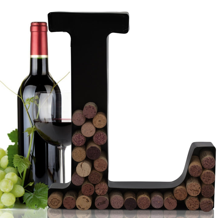 Metal Letter Wine Cork Keepsake Saver & Holder Monogram w/Free Wall Mount Kit A-Z Decor 12" x 7" x 1.75"