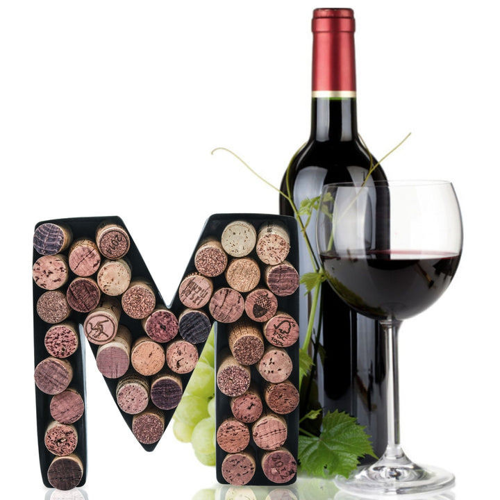 Made Easy Kit Wine Cork Holder Decorative Metal Monogram Letter for Wine Corks - Easy Mount kit Included 7" x 5.5" x 2"