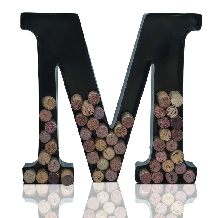 Metal Letter Wine Cork Keepsake Saver & Holder Monogram w/Free Wall Mount Kit A-Z Decor 12" x 7" x 1.75"