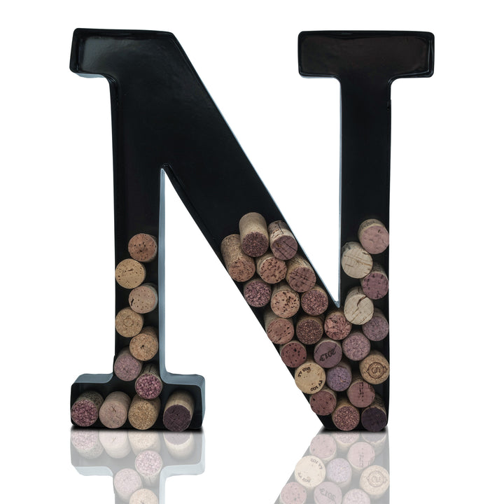 Metal Letter Wine Cork Keepsake Saver & Holder Monogram w/Free Wall Mount Kit A-Z Decor 12" x 7" x 1.75"
