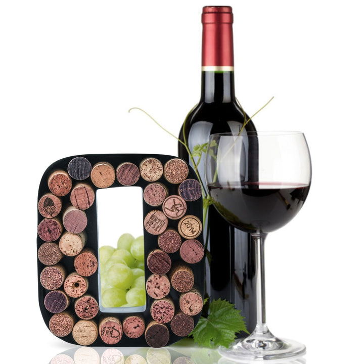 Made Easy Kit Wine Cork Holder Decorative Metal Monogram Letter for Wine Corks - Easy Mount kit Included 7" x 5.5" x 2"
