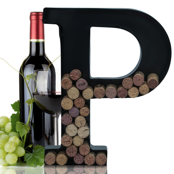 Metal Letter Wine Cork Keepsake Saver & Holder Monogram w/Free Wall Mount Kit A-Z Decor 12" x 7" x 1.75"