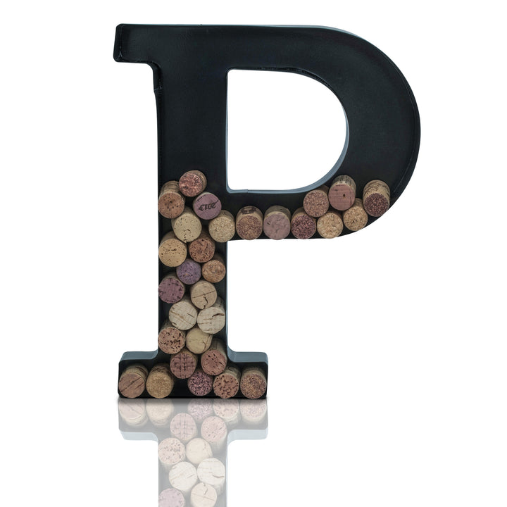 Metal Letter Wine Cork Keepsake Saver & Holder Monogram w/Free Wall Mount Kit A-Z Decor 12" x 7" x 1.75"