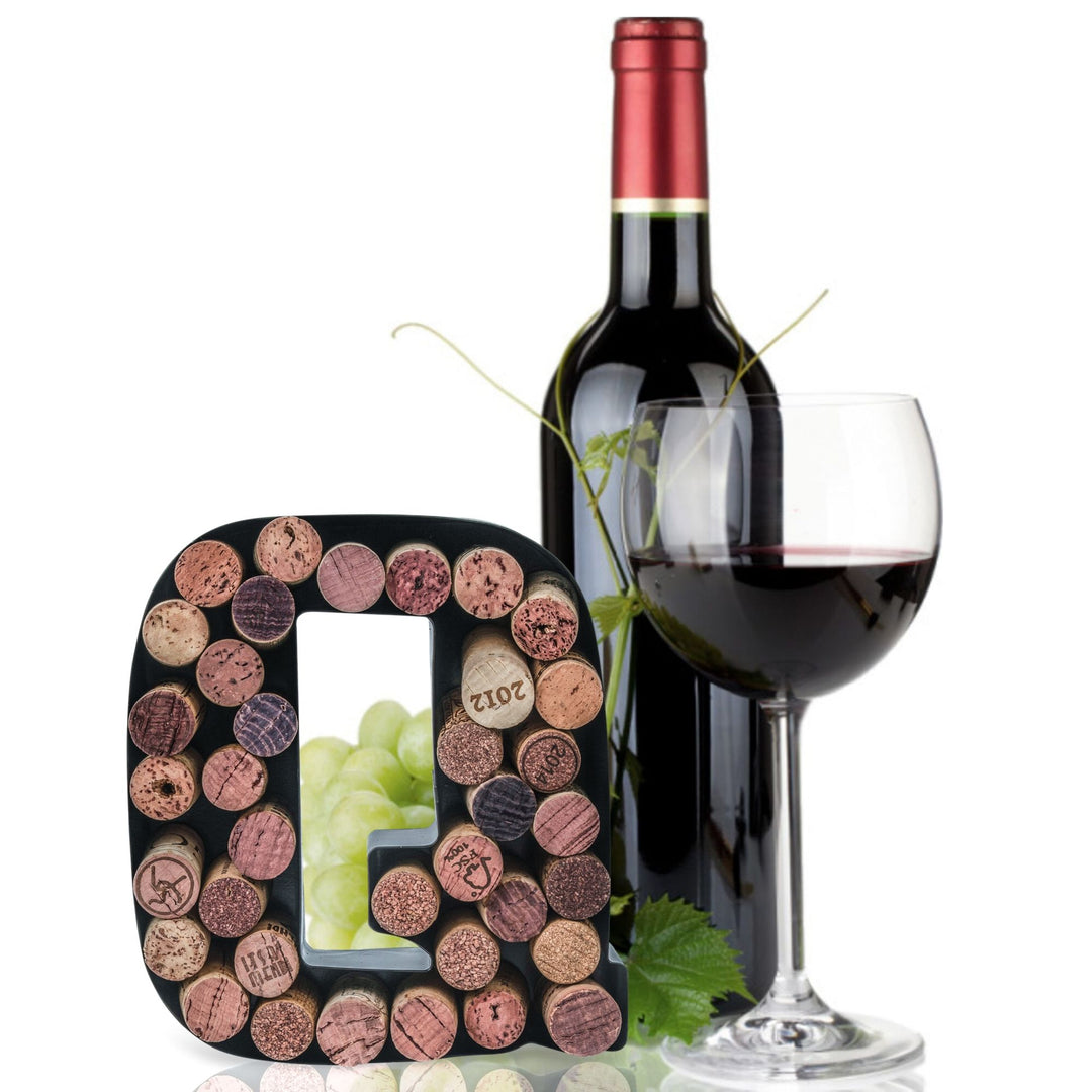 Made Easy Kit Wine Cork Holder Decorative Metal Monogram Letter for Wine Corks - Easy Mount kit Included 7" x 5.5" x 2"