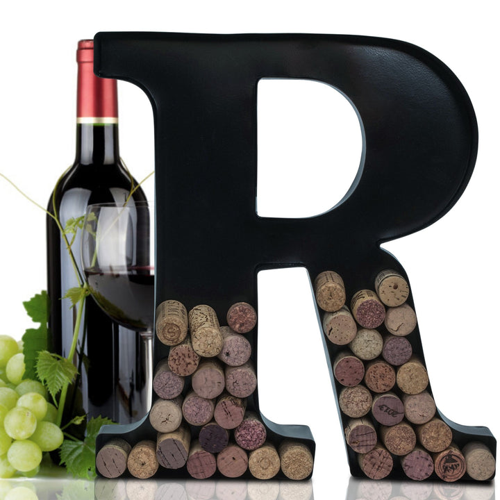 Metal Letter Wine Cork Keepsake Saver & Holder Monogram w/Free Wall Mount Kit A-Z Decor 12" x 7" x 1.75"