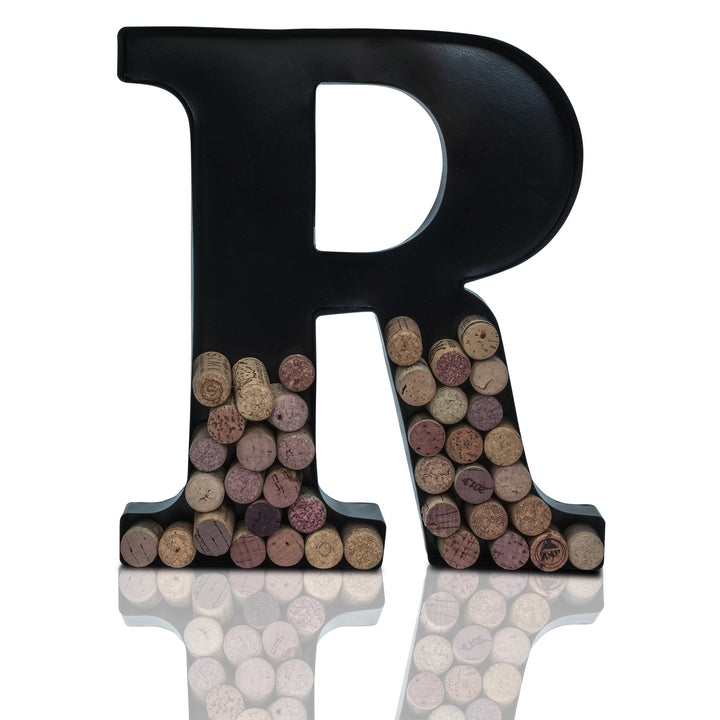 Metal Letter Wine Cork Keepsake Saver & Holder Monogram w/Free Wall Mount Kit A-Z Decor 12" x 7" x 1.75"
