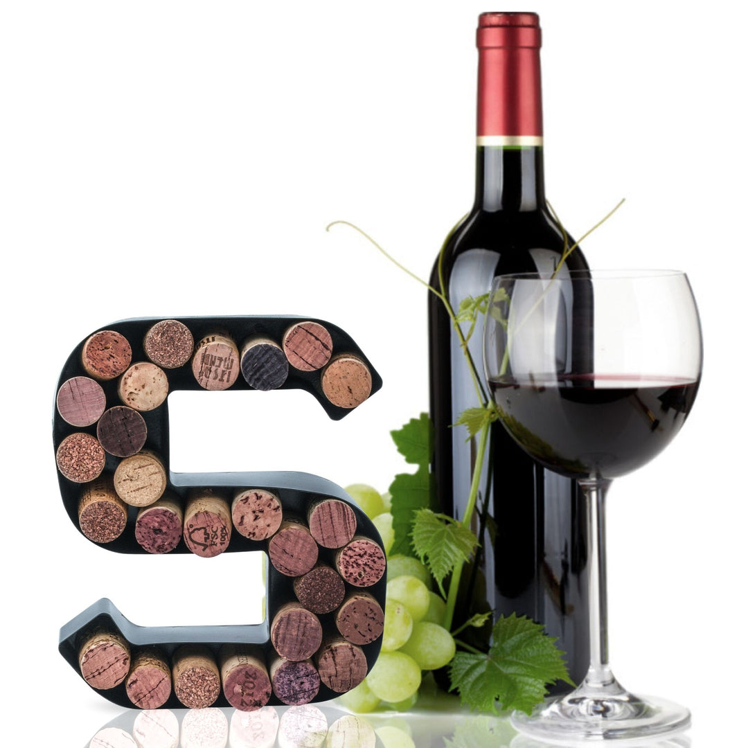 Made Easy Kit Wine Cork Holder Decorative Metal Monogram Letter for Wine Corks - Easy Mount kit Included 7" x 5.5" x 2"