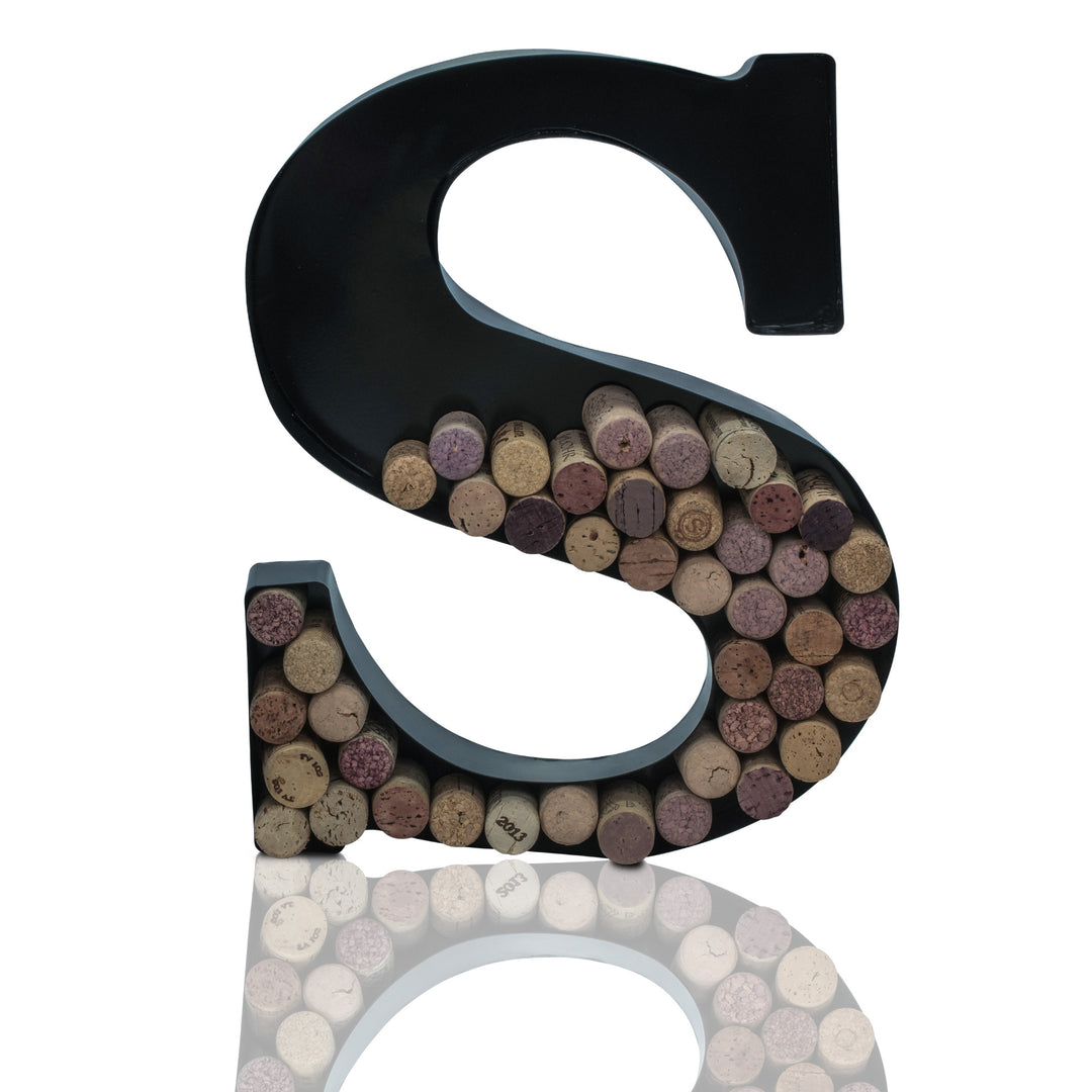 Metal Letter Wine Cork Keepsake Saver & Holder Monogram w/Free Wall Mount Kit A-Z Decor 12" x 7" x 1.75"