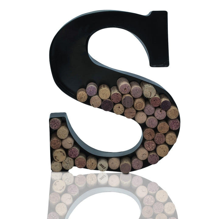 Metal Letter Wine Cork Keepsake Saver & Holder Monogram w/Free Wall Mount Kit A-Z Decor 12" x 7" x 1.75"