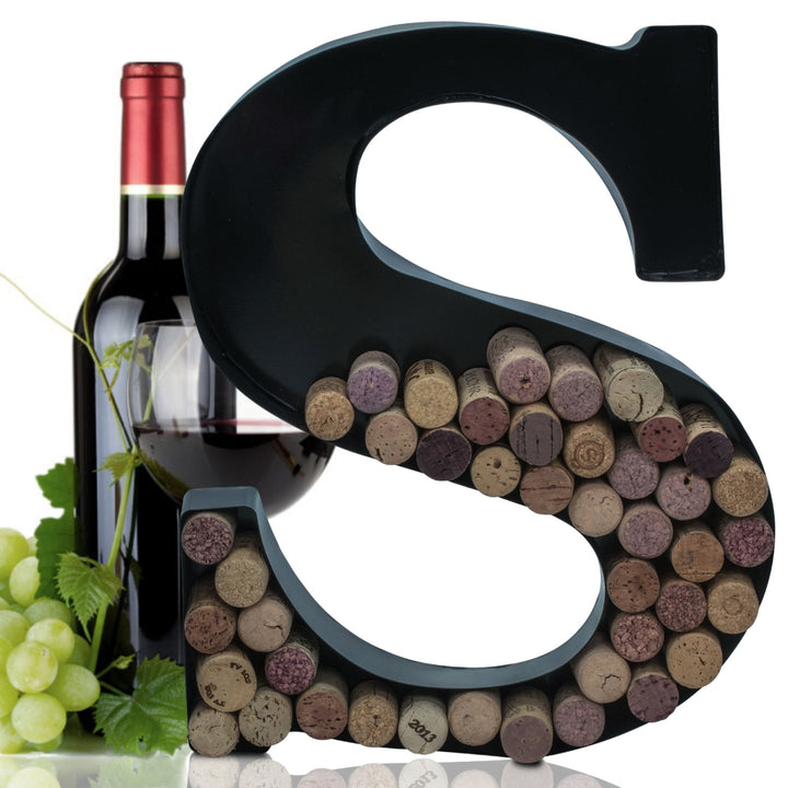 Metal Letter Wine Cork Keepsake Saver & Holder Monogram w/Free Wall Mount Kit A-Z Decor 12" x 7" x 1.75"