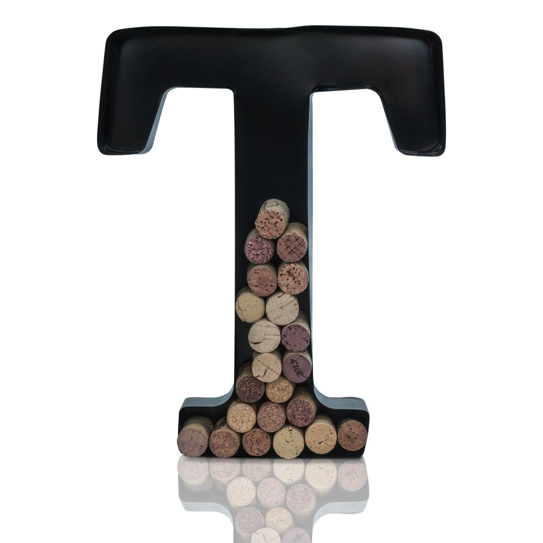 Metal Letter Wine Cork Keepsake Saver & Holder Monogram w/Free Wall Mount Kit A-Z Decor 12" x 7" x 1.75"