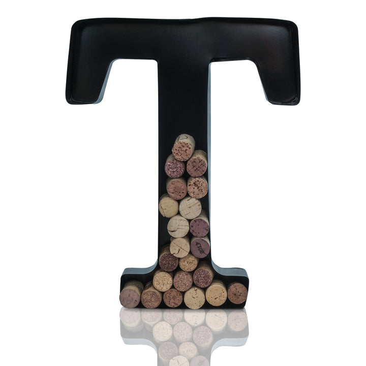 Metal Letter Wine Cork Keepsake Saver & Holder Monogram w/Free Wall Mount Kit A-Z Decor 12" x 7" x 1.75"