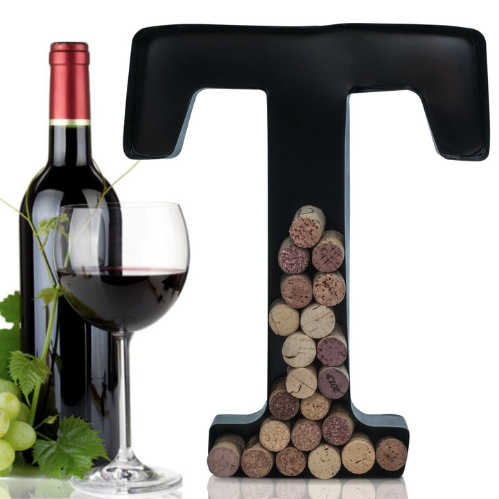 Metal Letter Wine Cork Keepsake Saver & Holder Monogram w/Free Wall Mount Kit A-Z Decor 12" x 7" x 1.75"
