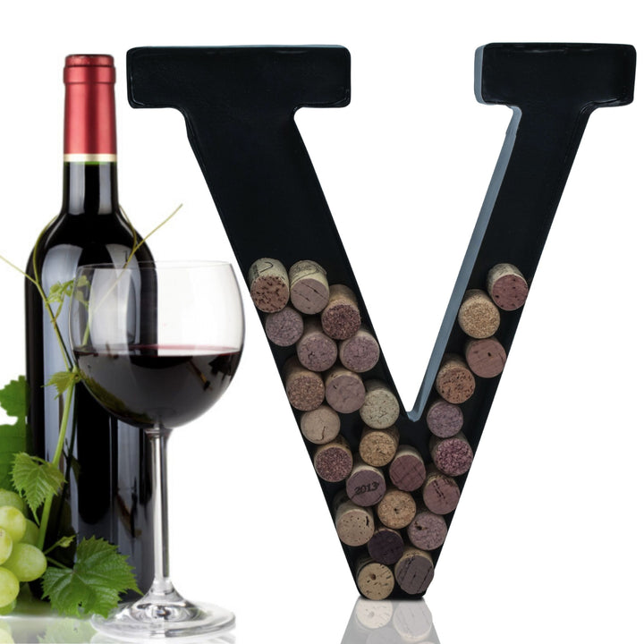 Metal Letter Wine Cork Keepsake Saver & Holder Monogram w/Free Wall Mount Kit A-Z Decor 12" x 7" x 1.75"