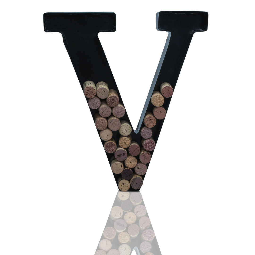 Metal Letter Wine Cork Keepsake Saver & Holder Monogram w/Free Wall Mount Kit A-Z Decor 12" x 7" x 1.75"