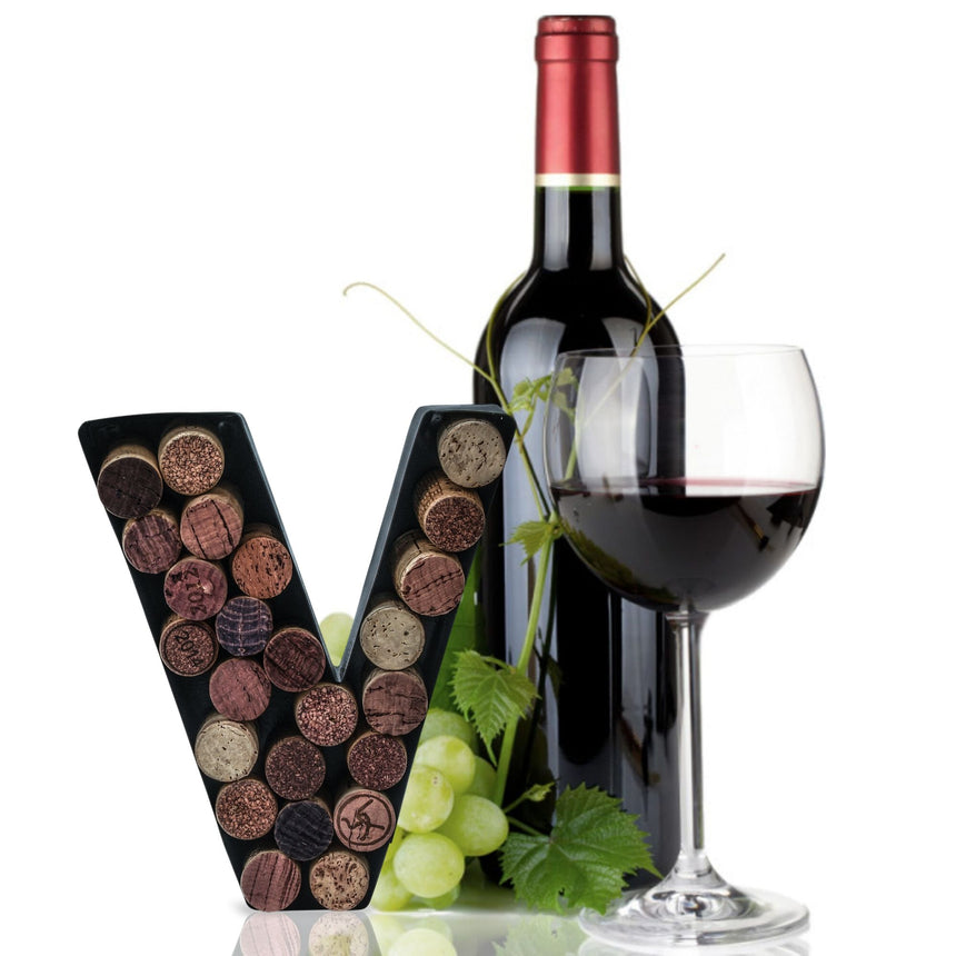 Made Easy Kit Wine Cork Holder Decorative Metal Monogram Letter for Wine Corks - Easy Mount kit Included 7" x 5.5" x 2"