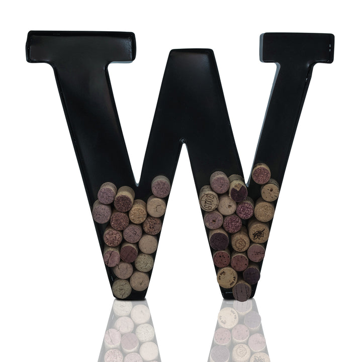 Metal Letter Wine Cork Keepsake Saver & Holder Monogram w/Free Wall Mount Kit A-Z Decor 12" x 7" x 1.75"