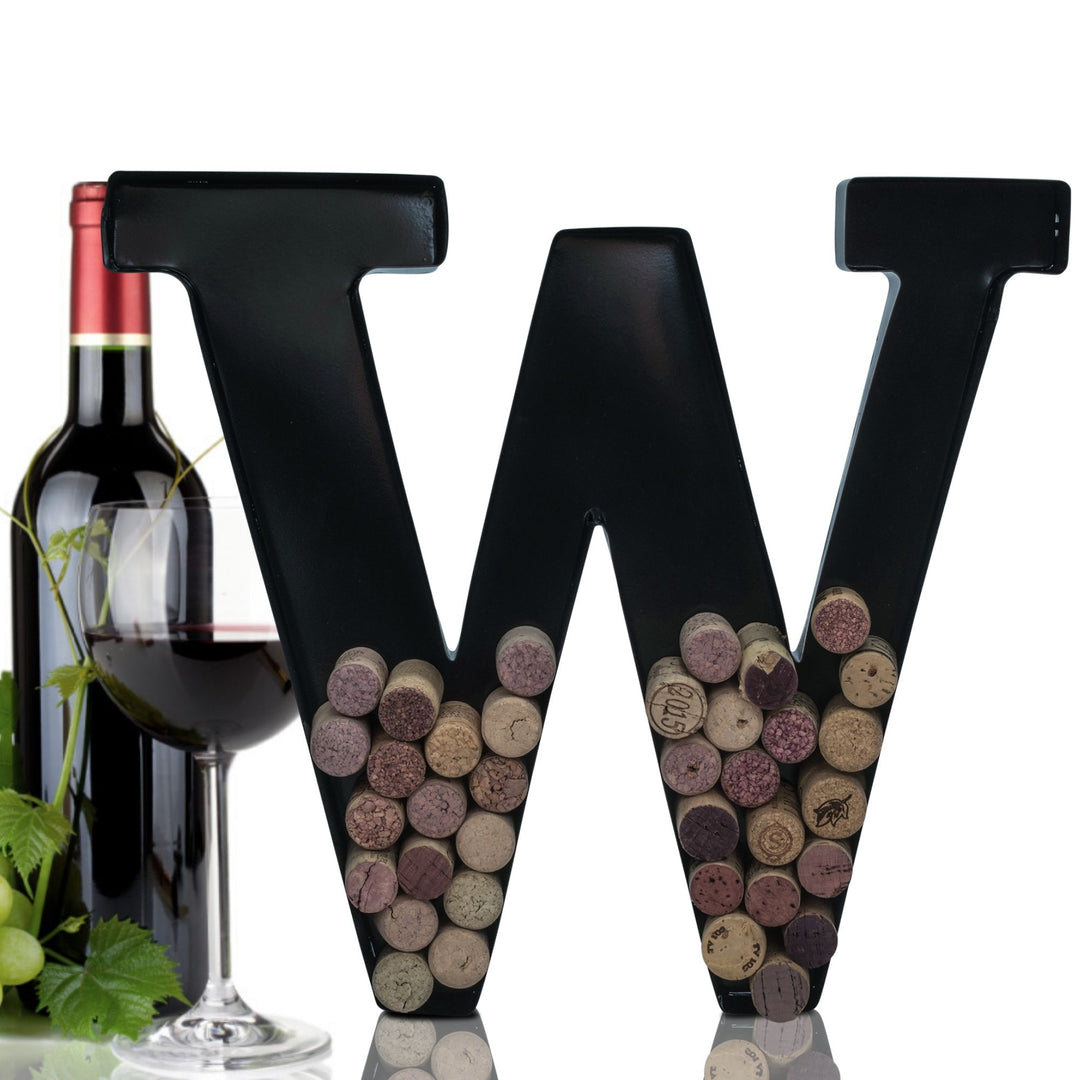 Metal Letter Wine Cork Keepsake Saver & Holder Monogram w/Free Wall Mount Kit A-Z Decor 12" x 7" x 1.75"