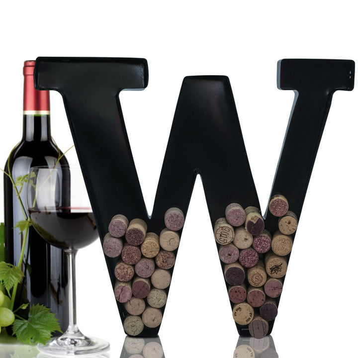Metal Letter Wine Cork Keepsake Saver & Holder Monogram w/Free Wall Mount Kit A-Z Decor 12" x 7" x 1.75"