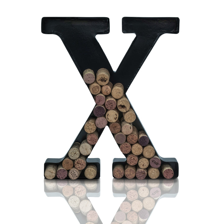Metal Letter Wine Cork Keepsake Saver & Holder Monogram w/Free Wall Mount Kit A-Z Decor 12" x 7" x 1.75"