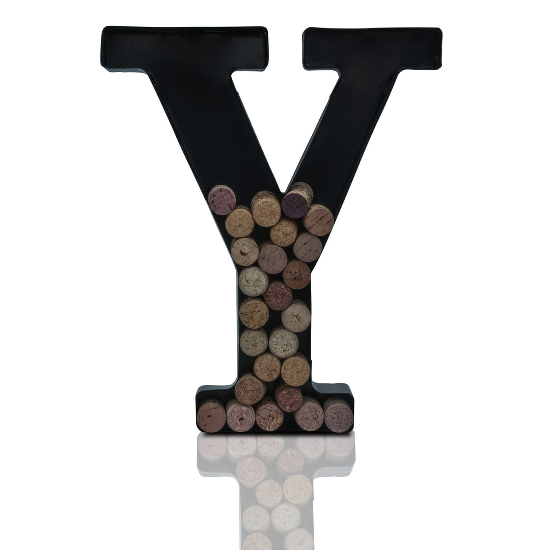 Metal Letter Wine Cork Keepsake Saver & Holder Monogram w/Free Wall Mount Kit A-Z Decor 12" x 7" x 1.75"