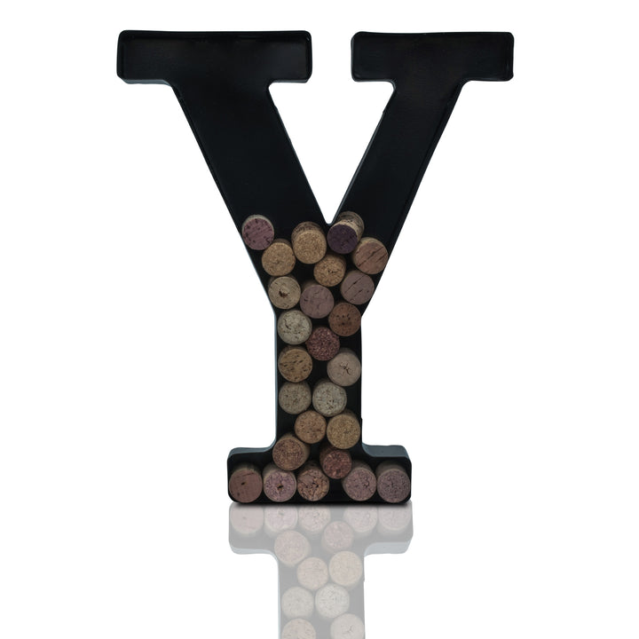 Metal Letter Wine Cork Keepsake Saver & Holder Monogram w/Free Wall Mount Kit A-Z Decor 12" x 7" x 1.75"