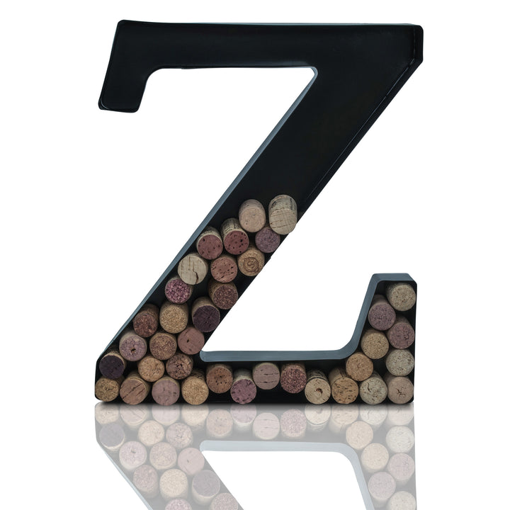 Metal Letter Wine Cork Keepsake Saver & Holder Monogram w/Free Wall Mount Kit A-Z Decor 12" x 7" x 1.75"